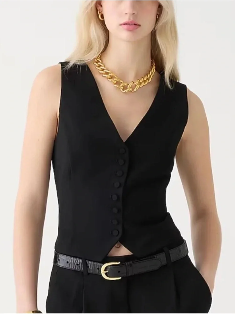 J. Crew Slim-Fit Tuxedo Vest in City Crepe